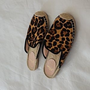 J.CREW Animal Print Hair Calf Espadrille Mule Size 7.5